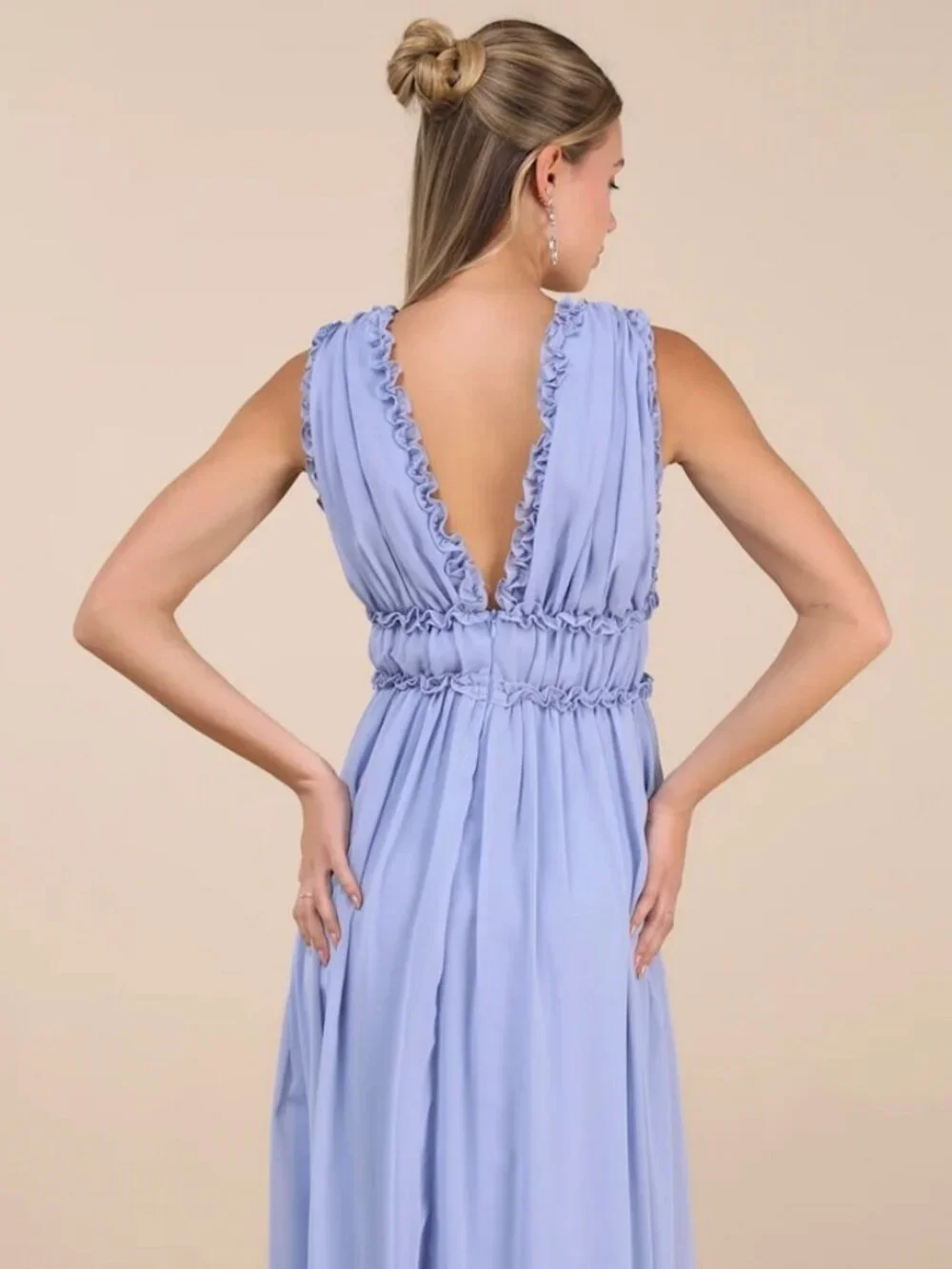 Lulus Helvia Light Blue Ruffled Sleevelessl Maxi Dress - Picture 2 of 3